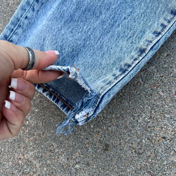 Levi's 511 Slim Fit Premium Jeans American Flag Patch Distressed Peekaboo 36x34 - Picture 5 of 13